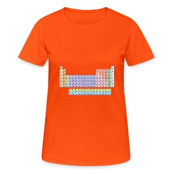 tableau périodique - T-shirt respirant Femme - orange néon - Devant - AI Model Female 172 dark (172cm)