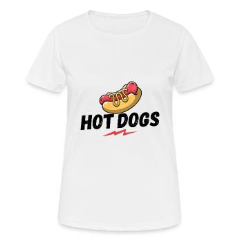 Hot-dogs, saucisses. Saucisse - T-shirt respirant Femme - blanc - Devant - AI Model Female 172 dark (172cm)