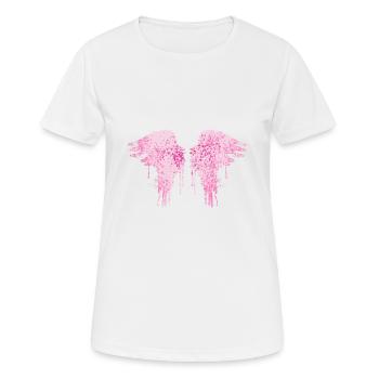 ailes d’ange, rose, ailes colorées, graffiti - T-shirt respirant Femme - blanc - Devant - AI Model Female 172 dark (172cm)