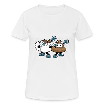 DABBING POOP CACA DE PQ - T-shirt respirant Femme - blanc - Devant - AI Model Female 172 dark (172cm)