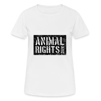 ANIMAL RIGHTS NOW VEGAN - Frauen T-Shirt atmungsaktiv - Weiß - Vorne - AI Model Female 172 dark (172cm)