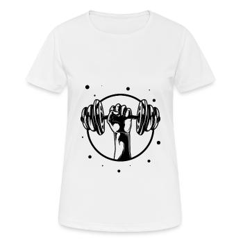 Musculation - Haltérophilie Fitness Workout Gym - T-shirt respirant Femme - blanc - Devant - AI Model Female 172 dark (172cm)