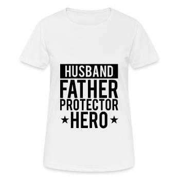 mari père protecteur héros - T-shirt respirant Femme - blanc - Devant - AI Model Female 172 dark (172cm)