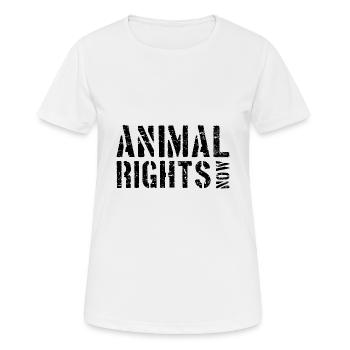 ANIMAL RIGHTS NOW - T-shirt respirant Femme - blanc - Devant - AI Model Female 172 dark (172cm)