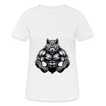 Wolf Muscles Bodybuilding - Women's Breathable T-Shirt - white - Front - AI Model Female 172 dark (172cm)