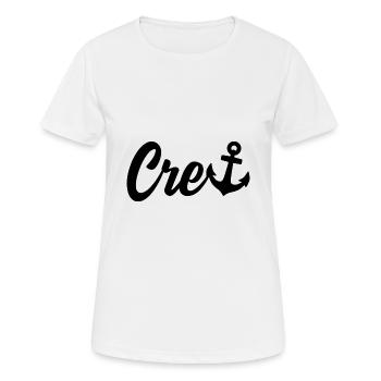 CREW STAFF BESATZUNG BOOT SEGELBOOT - Frauen T-Shirt atmungsaktiv - Weiß - Vorne - AI Model Female 172 dark (172cm)