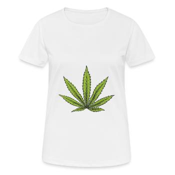 Feuille de cannabis - T-shirt respirant Femme - blanc - Devant - AI Model Female 172 dark (172cm)