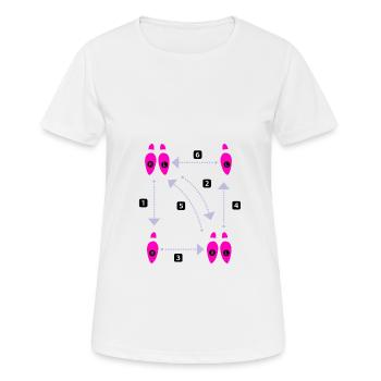 Walzer Schrittfolge für Frauen - Frauen T-Shirt atmungsaktiv - Weiß - Vorne - AI Model Female 172 dark (172cm)