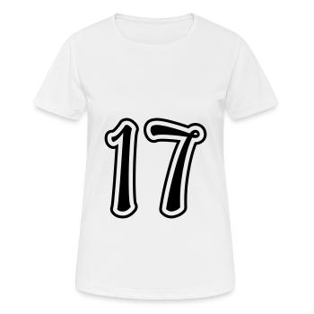 17 Number number - Women's Breathable T-Shirt - white - Front - AI Model Female 172 dark (172cm)