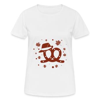 Bretzel - Chapiteau - Tente à bière - Fête - Festival folklorique - T-shirt respirant Femme - blanc - Devant - AI Model Female 172 dark (172cm)