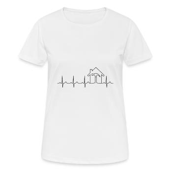 Builder Builder Heartbeat House building construction site - Women's Breathable T-Shirt - white - Front - AI Model Female 172 dark (172cm)
