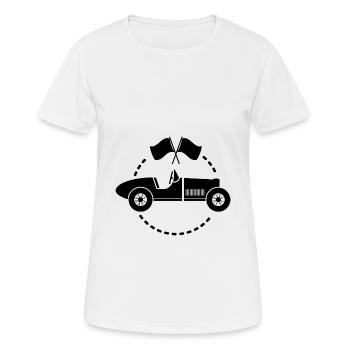 Oldtimer - Auto Nostalgisch Fahrzeuge - Frauen T-Shirt atmungsaktiv - Weiß - Vorne - AI Model Female 172 dark (172cm)