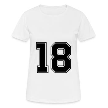 18 nombre de maillots - T-shirt respirant Femme - blanc - Devant - AI Model Female 172 dark (172cm)