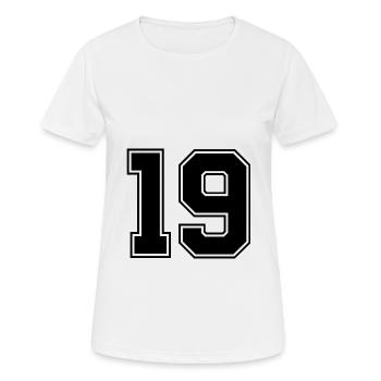 19 nombre de maillots - T-shirt respirant Femme - blanc - Devant - AI Model Female 172 dark (172cm)