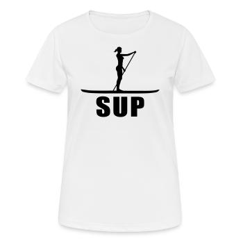 Stand Up Paddling - Frauen T-Shirt atmungsaktiv - Weiß - Vorne - AI Model Female 172 dark (172cm)