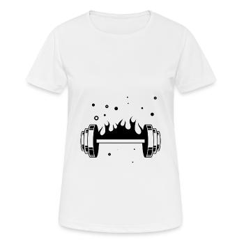 Musculation Haltérophilie Fitness Workout - T-shirt respirant Femme - blanc - Devant - AI Model Female 172 dark (172cm)