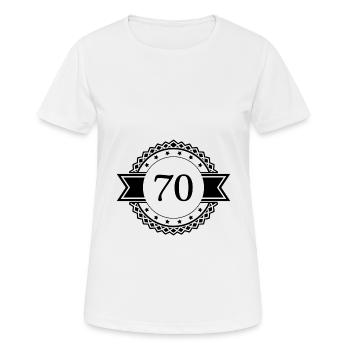 70 Zahl Emblem - Frauen T-Shirt atmungsaktiv - Weiß - Vorne - AI Model Female 172 dark (172cm)