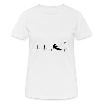 Kitesurfer Heartbeat Kitesurfing Sports nautiques - T-shirt respirant Femme - blanc - Devant - AI Model Female 172 dark (172cm)