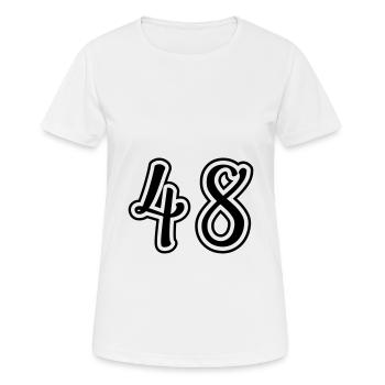 48 Number number - Women's Breathable T-Shirt - white - Front - AI Model Female 172 dark (172cm)