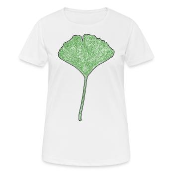 Feuille de gingko - T-shirt respirant Femme - blanc - Devant - AI Model Female 172 dark (172cm)