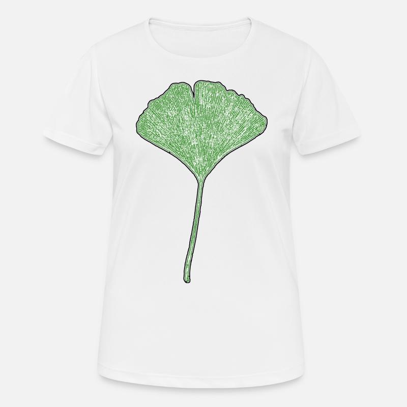 Feuille de gingko - T-shirt respirant Femme - blanc
