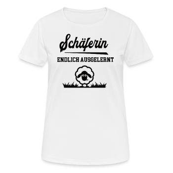 Schäferin Ausbildung Lehre Ausgelernt Tierwirtin - Frauen T-Shirt atmungsaktiv - Weiß - Vorne - AI Model Female 172 dark (172cm)