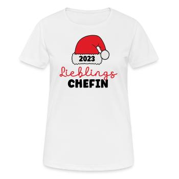 Lieblingschefin Weihnachten 2023 Beste Chefin XMAS - Frauen T-Shirt atmungsaktiv - Weiß - Vorne - AI Model Female 172 dark (172cm)