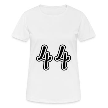44 Numéro de numéro - T-shirt respirant Femme - blanc - Devant - AI Model Female 172 dark (172cm)
