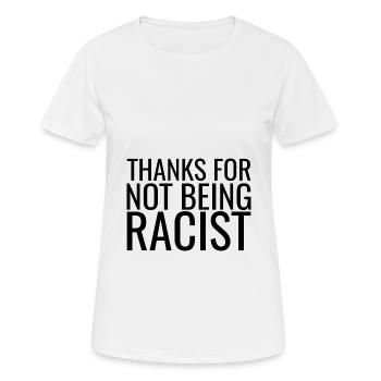 anti 03 - Frauen T-Shirt atmungsaktiv - Weiß - Vorne - AI Model Female 172 dark (172cm)