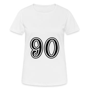 90 Number number - Women's Breathable T-Shirt - white - Front - AI Model Female 172 dark (172cm)