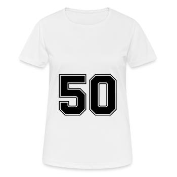 50 nombre de maillots - T-shirt respirant Femme - blanc - Devant - AI Model Female 172 dark (172cm)