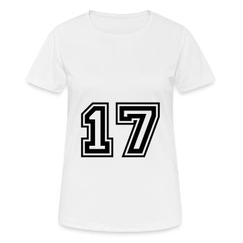 17 Number number - Women's Breathable T-Shirt - white - Front - AI Model Female 172 dark (172cm)