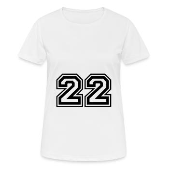 22 Number number - Women's Breathable T-Shirt - white - Front - AI Model Female 172 dark (172cm)