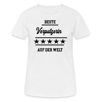 Verputzerin Stuckateurin Chefin Verputzer Frau - Frauen T-Shirt atmungsaktiv - Weiß - Vorne - AI Model Female 172 dark (172cm)