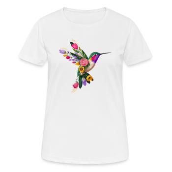 Hummingbird Flowers Graphic - Women's Breathable T-Shirt - white - Front - AI Model Female 172 dark (172cm)