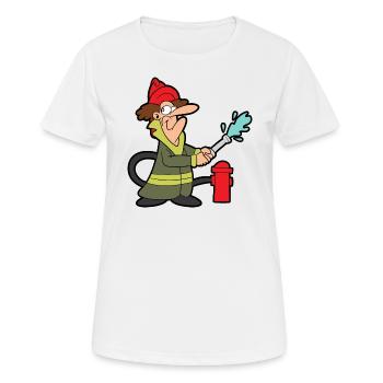 feuerwehrmann Feuerwehr Feuer Brand Hydrant 112 - Frauen T-Shirt atmungsaktiv - Weiß - Vorne - AI Model Female 172 dark (172cm)