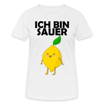 Zitrone ich bin sauer - Frauen T-Shirt atmungsaktiv - Weiß - Vorne - AI Model Female 172 dark (172cm)