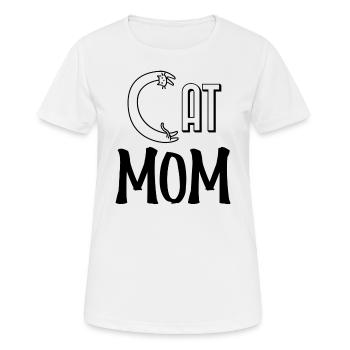 Cat mom. Maman d'un chat. - T-shirt respirant Femme - blanc - Devant - AI Model Female 172 dark (172cm)