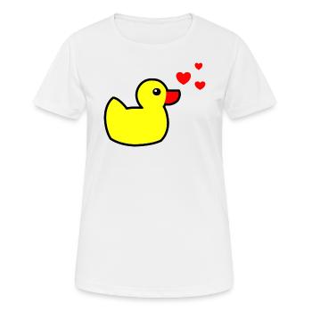 Quietscheente Gelb Valentinstag - Frauen T-Shirt atmungsaktiv - Weiß - Vorne - AI Model Female 172 dark (172cm)