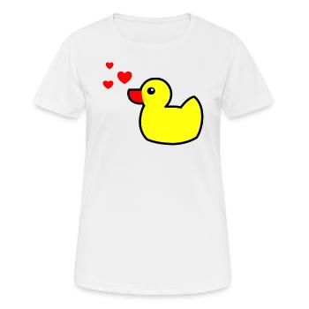 Quietscheente Gelb Valentinstag 2 - Frauen T-Shirt atmungsaktiv - Weiß - Vorne - AI Model Female 172 dark (172cm)
