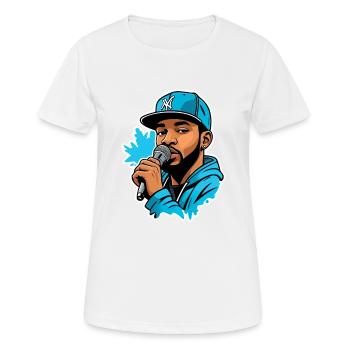 MC avec micro - T-shirt respirant Femme - blanc - Devant - AI Model Female 172 dark (172cm)