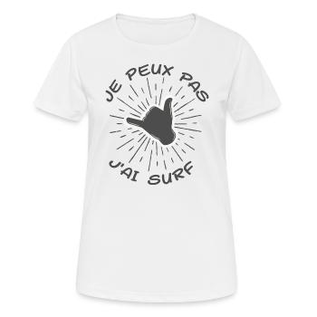 Je Peux Pas J'ai Surf - T-shirt respirant Femme - blanc - Devant - AI Model Female 172 dark (172cm)