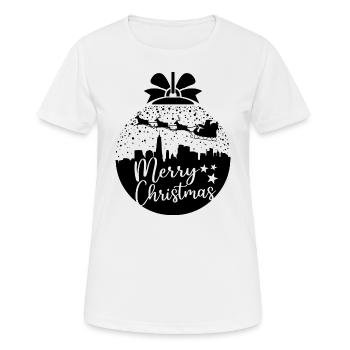 Weihnachten Schneeball Santa Sleigh Frohe Weihnachten Geschenk - Frauen T-Shirt atmungsaktiv - Weiß - Vorne - AI Model Female 172 dark (172cm)