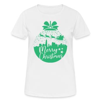Weihnachten Schneeball Santa Sleigh Frohe Weihnachten Geschenk - Frauen T-Shirt atmungsaktiv - Weiß - Vorne - AI Model Female 172 dark (172cm)