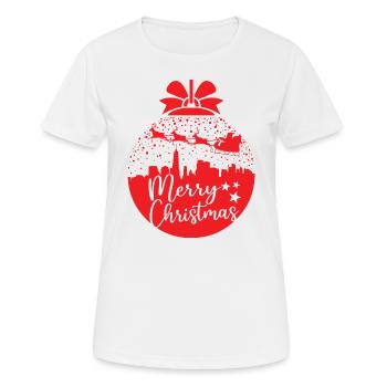 Weihnachten Schneeball Santa Sleigh Frohe Weihnachten Geschenk - Frauen T-Shirt atmungsaktiv - Weiß - Vorne - AI Model Female 172 dark (172cm)