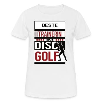 Discgolf Trainerin Beste Discgolftrainerin Frisbee - Frauen T-Shirt atmungsaktiv - Weiß - Vorne - AI Model Female 172 dark (172cm)