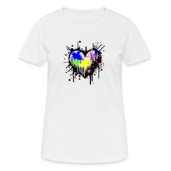 Colorsplash Heart - Frauen T-Shirt atmungsaktiv - Weiß - Vorne - AI Model Female 172 dark (172cm)