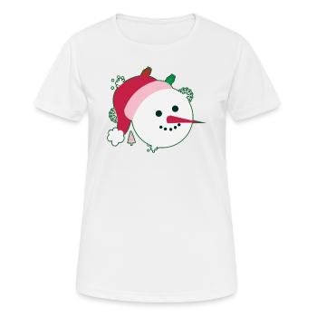 Snowman Smiling Face - Women's Breathable T-Shirt - white - Front - AI Model Female 172 dark (172cm)