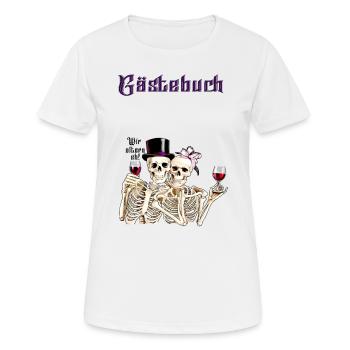 Guestbook Wedding Anniversary Birthday Wedding Guests - Women's Breathable T-Shirt - white - Front - AI Model Female 172 dark (172cm)