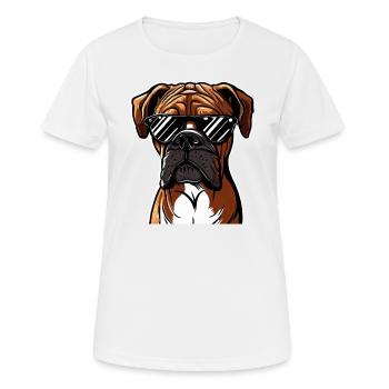 Chiot boxer mignon - T-shirt respirant Femme - blanc - Devant - AI Model Female 172 dark (172cm)